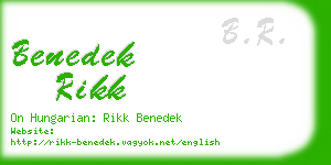 benedek rikk business card